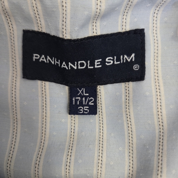 Panhandle Slim Men's Blue Striped Shirt With Pearl Snaps Size XL - Picture 8 of 8